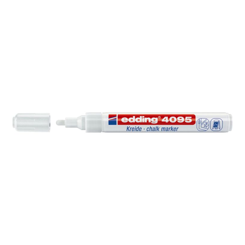 4004764963683-edding 4095 chalk - Marqueur - pour verre, miroir, tableau noir - blanc - craie liquide à-P_405199923_2-1