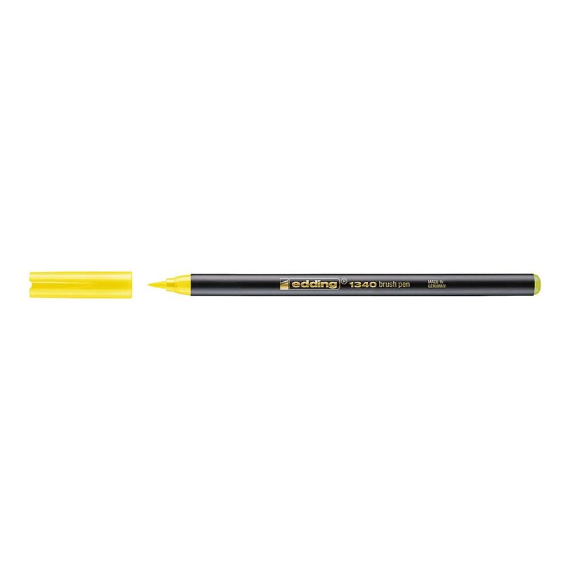 4004764037360-edding 1340 - Feutre pinceau à pointe souple - pour carton - jaune - encre à l'eau - 1-3-P_405199973_2-1