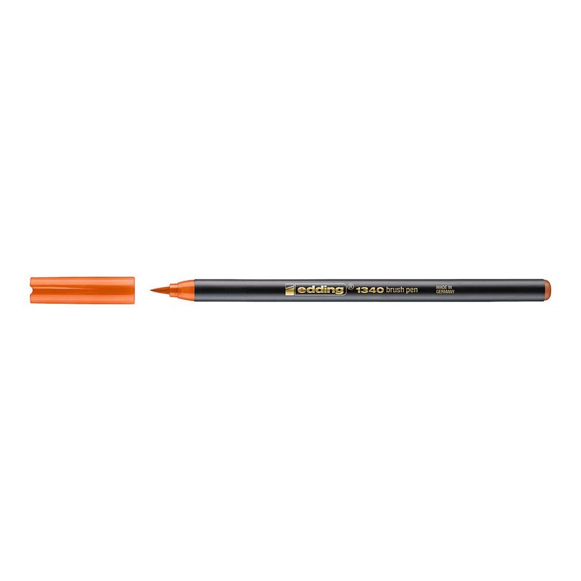 4004764037377-edding 1340 - Feutre pinceau à pointe souple - pour carton - orange - encre à l'eau - 1--P_405199974_2-1