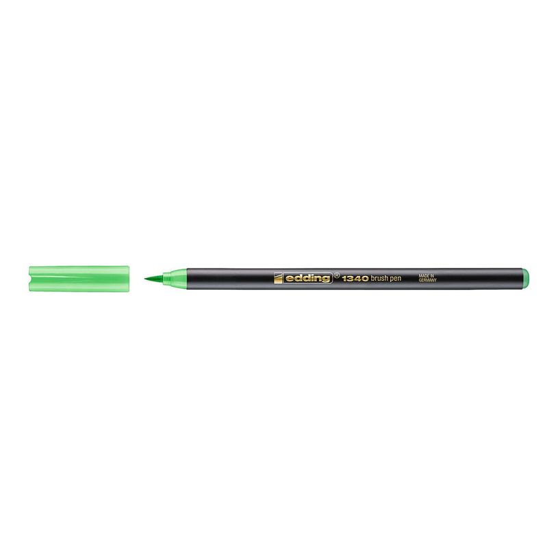 4057305000309-edding 1340 - Feutre pinceau à pointe souple - pour carton - vert clair - encre à l'eau -P_405199979_1-0