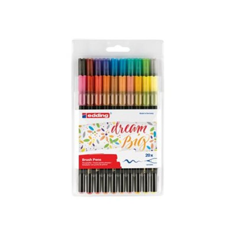 4057305024350-edding 1340 - Feutre pinceau à pointe souple - pour carton - couleurs assorties - encre 