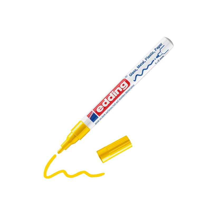 4004764953486-edding 751 gloss paint - Marqueur - permanent - jaune - opaque - encre pigmentée - 1-2 mm-P_405200028_2-0