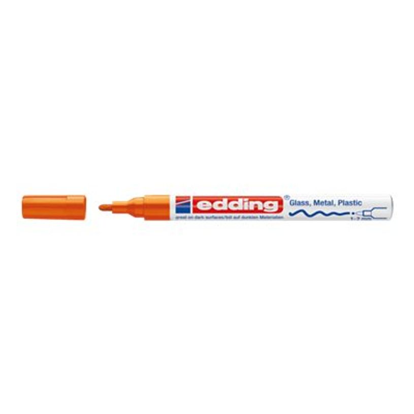 4004764017515-edding 751 gloss paint - Marqueur - permanent - pour verre, métal, plastique - orange - encre pigmenté-P_405200029_1-0