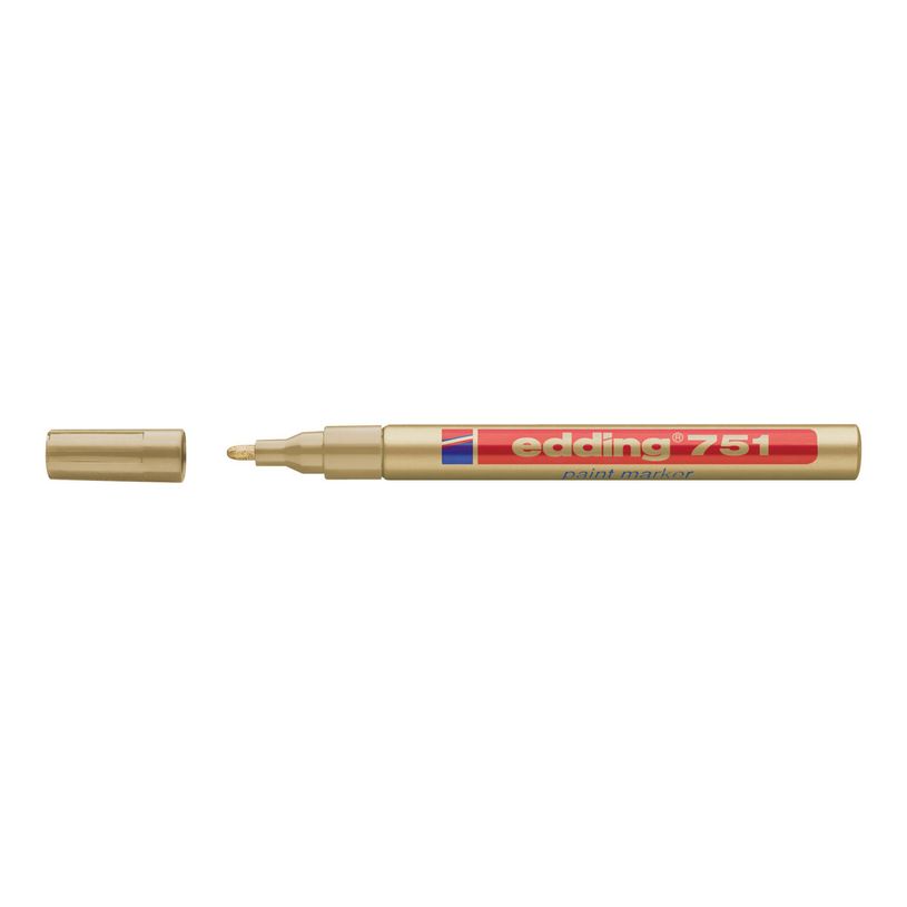 4004764953547-edding 751 gloss paint - Marqueur - permanent - pour verre, métal, plastique - or - encre pigmenté-P_405200034_2-0