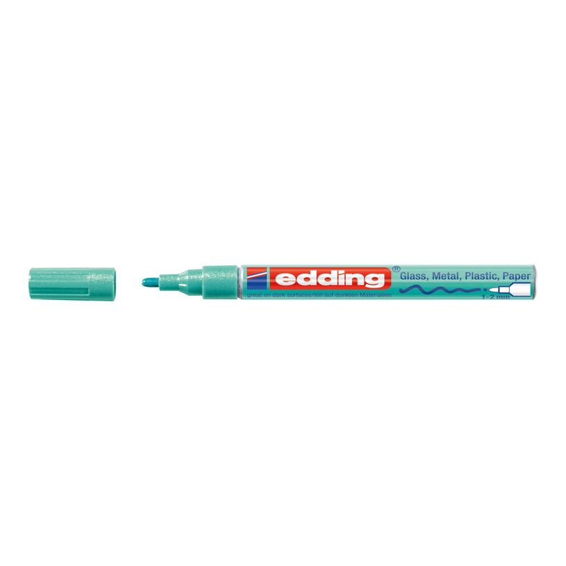 4004764953790-edding 751 gloss paint - Marqueur - permanent - pour verre, métal, plastique - vert métallique - encre pigmenté-P_405200038_1-0