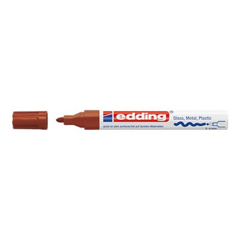 4004764018567-edding 750 gloss paint - Marqueur - permanent - pour verre, métal, plastique - brun - enc-P_405200048_1-0