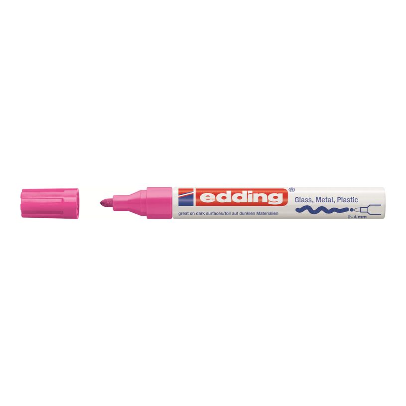 4004764018581-edding 750 gloss paint - Marqueur - permanent - pour verre, métal, plastique - rose - enc-P_405200050_1-0