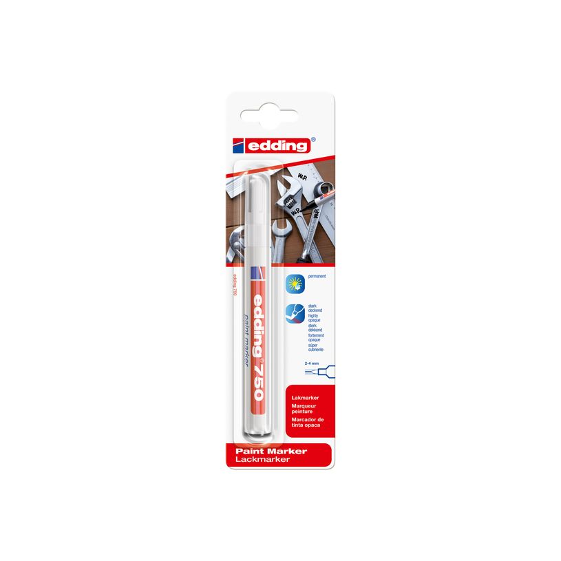 4004764953172-edding 750 gloss paint - Marqueur - permanent - pour verre, métal, plastique - blanc - en-P_405200052_1-1