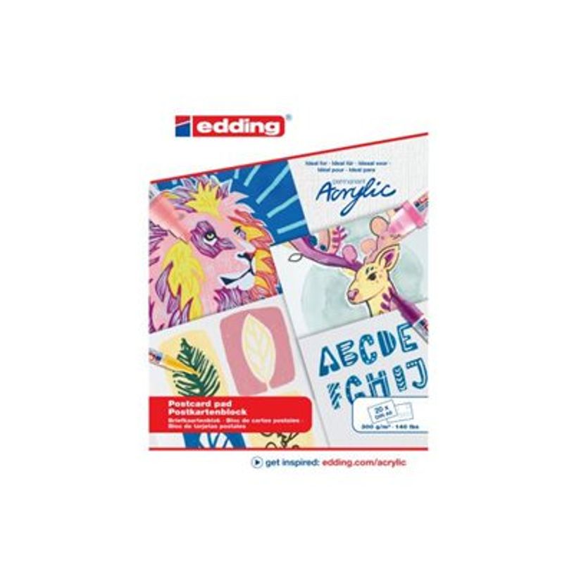 4057305046628-edding 30010 - Bloc acrylique/huile - gommé - A6 (105 x 148 mm) - 20 feuilles / 40 pages -P_405200060_4-0