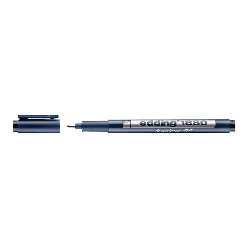 4004764860043-edding 1880 - Feutre fin - noir - encre pigmentée à base d'eau - 0.8 mm-P_405200112_1-0