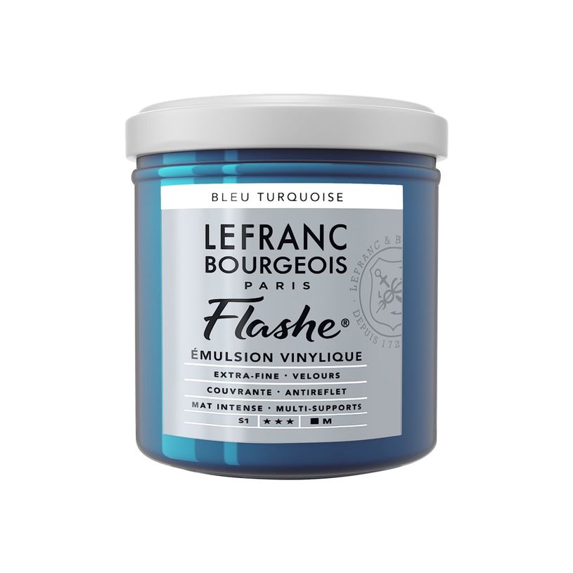 3013643006343-Lefranc Bourgeois Flashe Series 1 50 - Peinture - émulsion vinylique - bleu turquoise - o-P_405200175_1-0