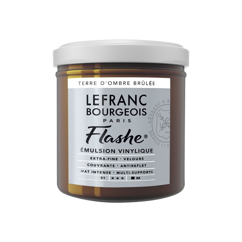3013643004899-Lefranc Bourgeois Flashe Series 1 477 - Peinture - émulsion vinylique - terre d'ombre br