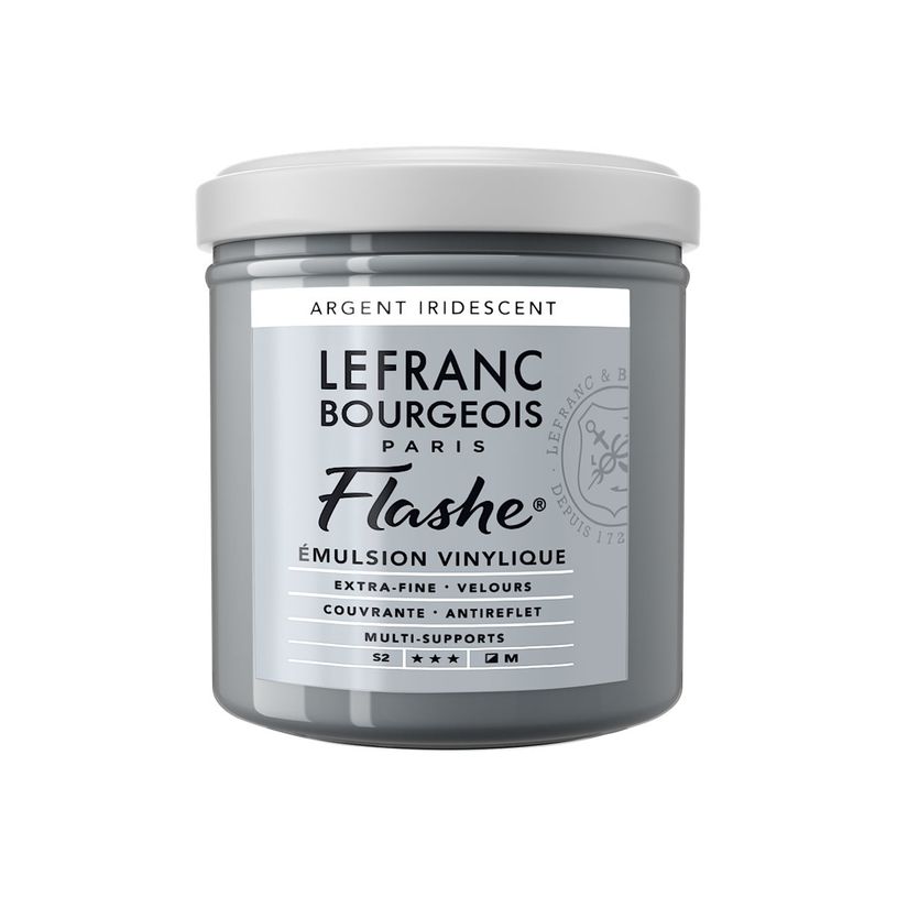 3013643006220-Lefranc Bourgeois Flashe Series 2 832 - Peinture - émulsion vinylique - argent irisé - s-P_405200194_1-0