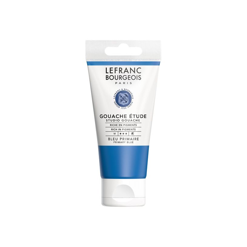 3013643012450-Lefranc Bourgeois Studio - Peinture - gouache - bleu primaire - semi-opaque - 80 ml-P_405200717_1-0