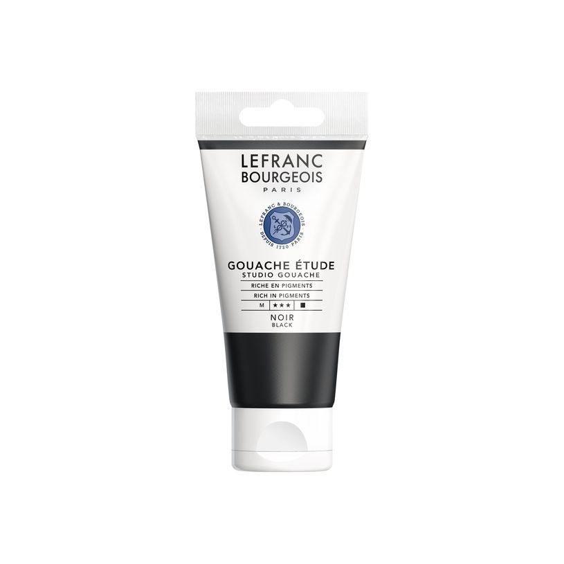 3013643012436-Lefranc Bourgeois Studio - Peinture - gouache - noir - opaque - 80 ml-P_405200719_1-0