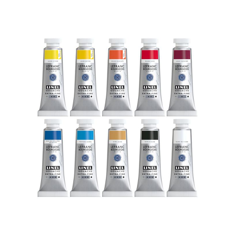 3013643012405-Lefranc Bourgeois LINEL EXTRA-FINE Series 1 - Ensemble de peinture - 10 parties - gouache - 10 couleur-P_405200721_3-0
