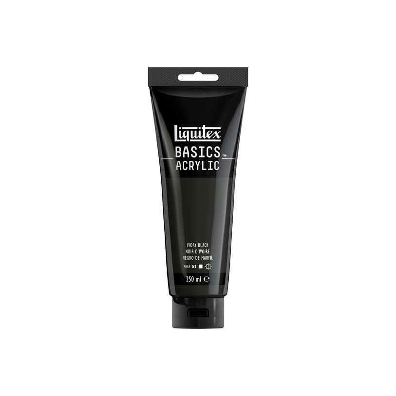 0094376974782-Liquitex Basics - Peinture - peinture acrylique - noir ivoire - opaque - satin - 250 ml-P_405202056_1-0