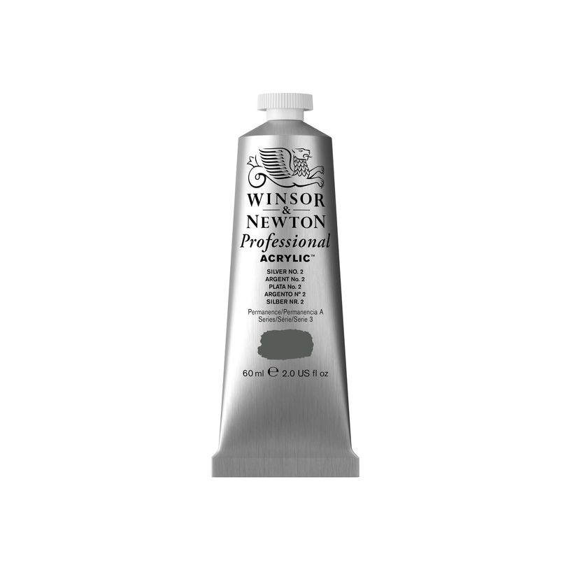 0094376990706-Winsor & Newton PROFESSIONAL - Peinture - peinture acrylique - silver no.2 - semi-opaque --P_405202590_2-0