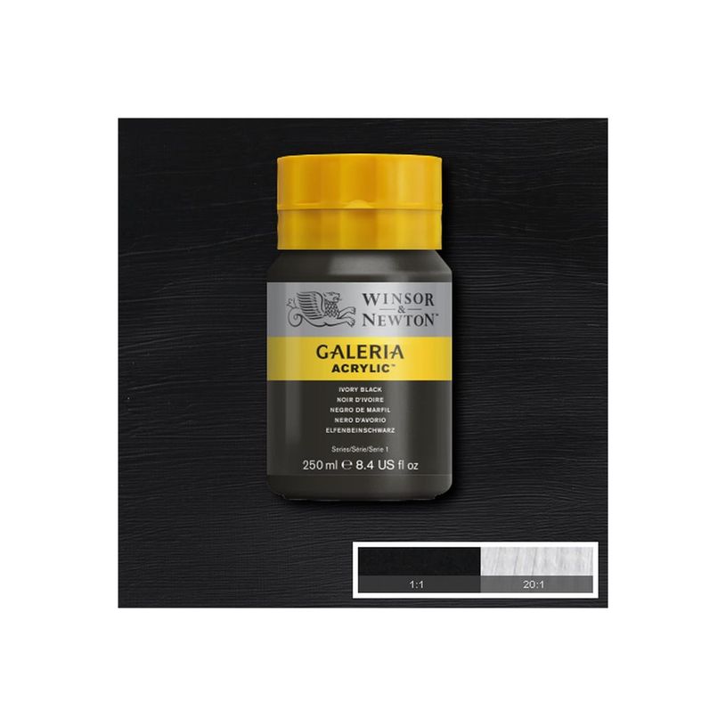 0094376899658-Winsor & Newton Galeria - Peinture - peinture acrylique - noir ivoire - semi-opaque - 250 -P_405202704_1-0