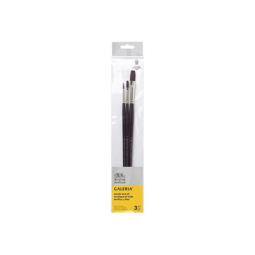 0884955080726-Winsor & Newton Galeria - Lot de pinceaux - 3 parties - plat, rond - taille : 4, 12-P_405203297_1-0
