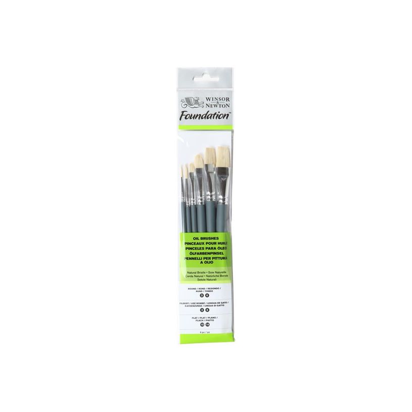 0884955030738-Winsor & Newton Foundation - Lot de pinceaux - 6 parties - rond, usé bombé, plat - taill-P_405203370_1-0
