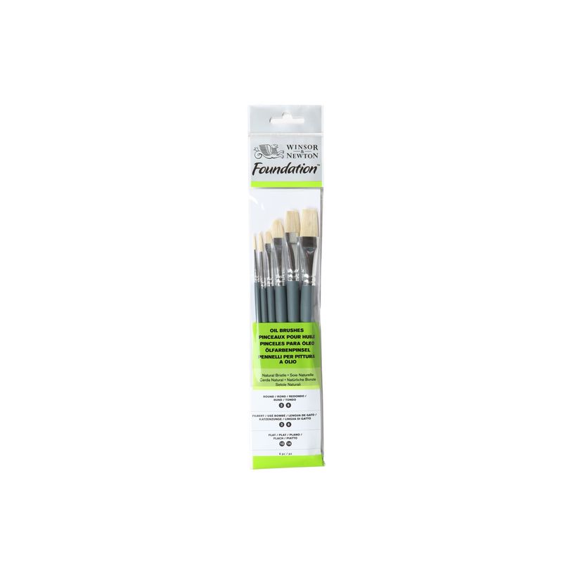0884955030738-Winsor & Newton Foundation - Lot de pinceaux - 6 parties - rond, usé bombé, plat - taill-P_405203370_2-1