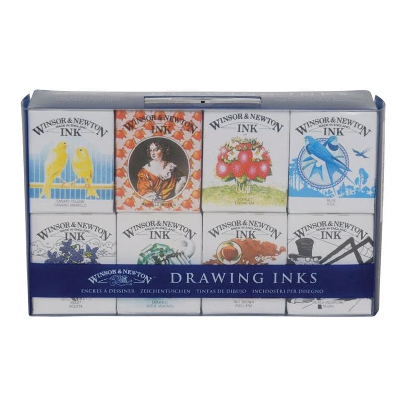 5012572402484-Winsor & Newton Henry Collection - Jeu d'encre - 8 parties - 8 couleurs - couleurs assorti-P_405203546_1-0
