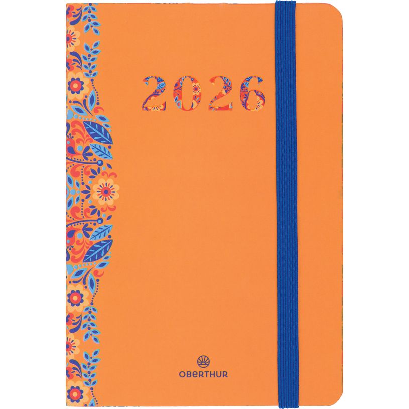 3664447180366-Agenda de poche Merida - 1 semaine sur 2 pages - 10 x 15 cm - orange - Oberthur--0