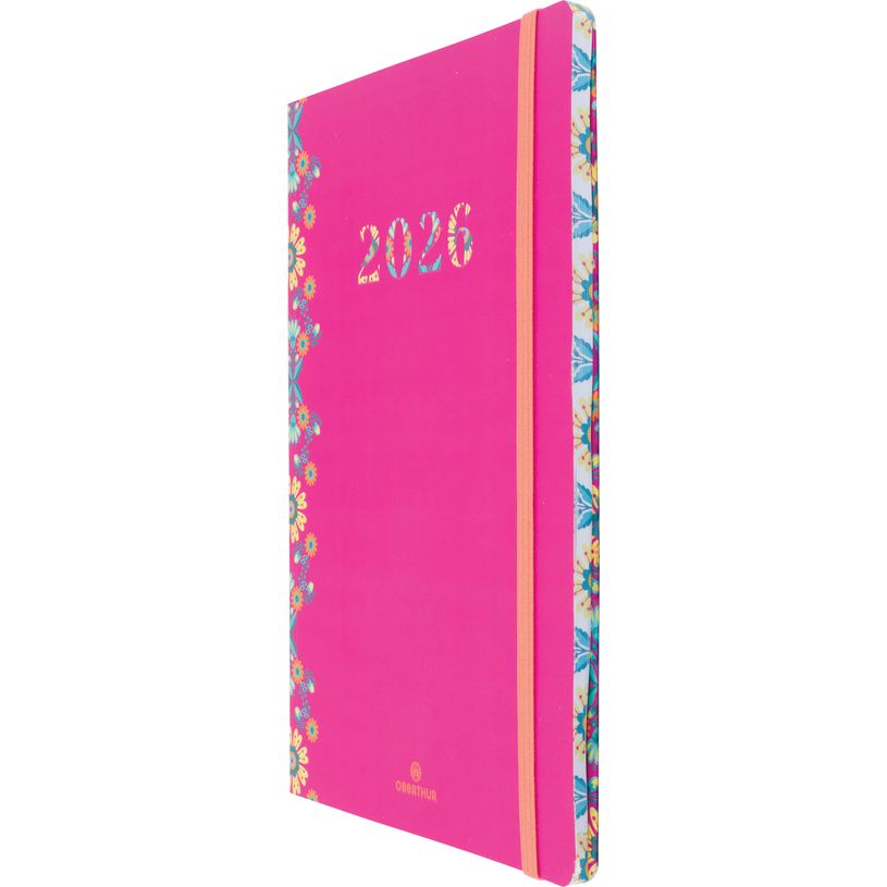 3664447179414-Agenda Merida - 1 semaine sur 2 pages - 17 x 24,5 cm - fuchsia - Oberthur--1
