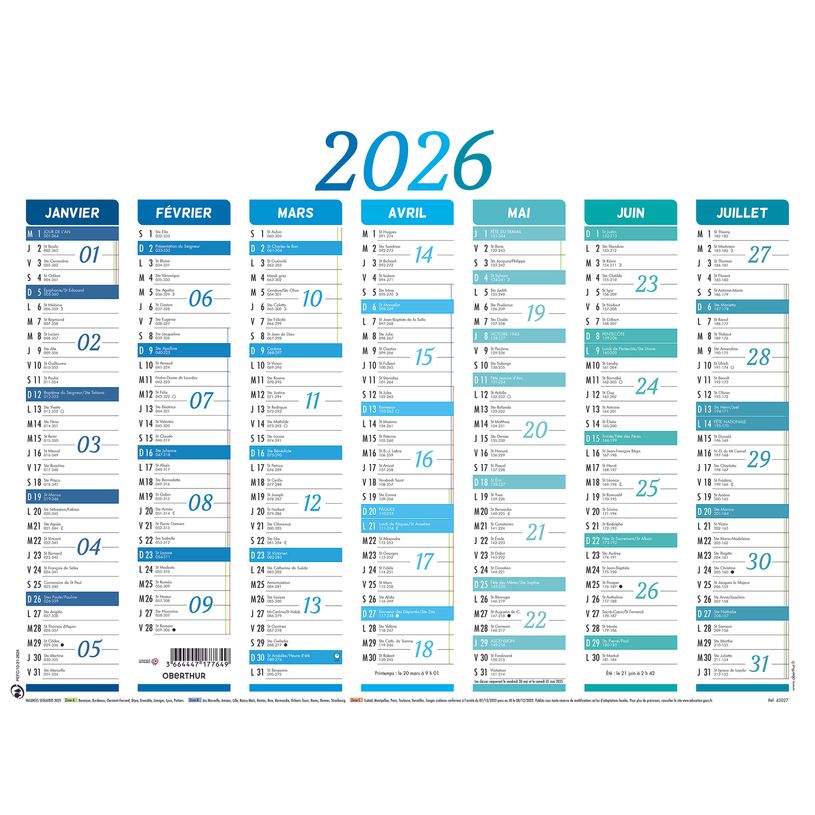 3664447202532-Calendrier Nuance - 7 mois par face - 320 x 420 mm - Oberthur--0