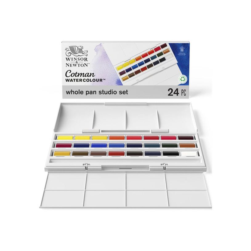 0094376905335-Winsor & Newton Cotman - Ensemble de peinture - 24 parties - aquarelle - 24 couleurs - couleurs -P_405204364_1-0