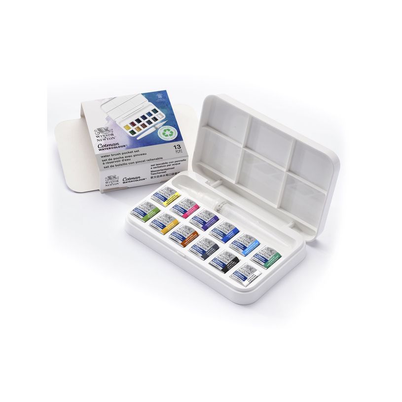 0884955053683-Winsor & Newton Cotman Pocket Set - Ensemble de peinture - 13 parties - aquarelle - 12 couleurs - couleurs a-P_405204372_6-2