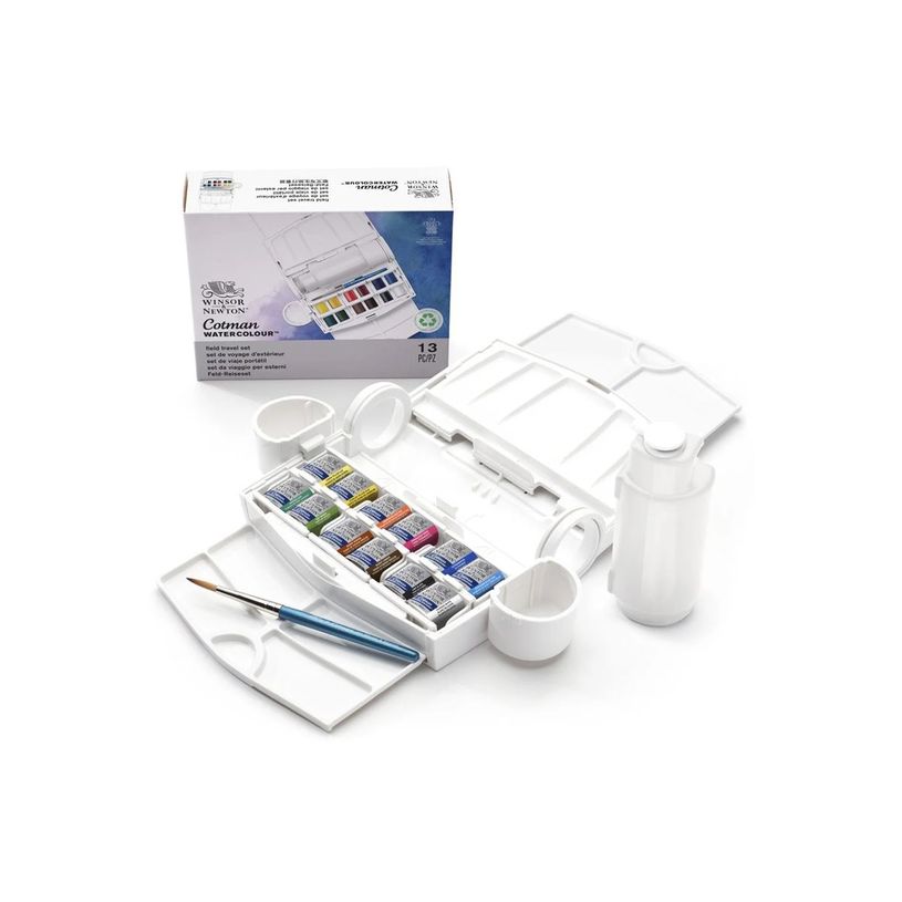 0094376954371-Winsor & Newton Cotman field plus - Ensemble de peinture - 13 parties - aquarelle - 12 couleurs - couleurs a-P_405204374_3-0