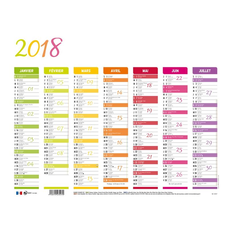 3664447233505-Calendrier Nuance - 7 mois par face - 320 x 420 mm - Oberthur-P_405204419_1-2