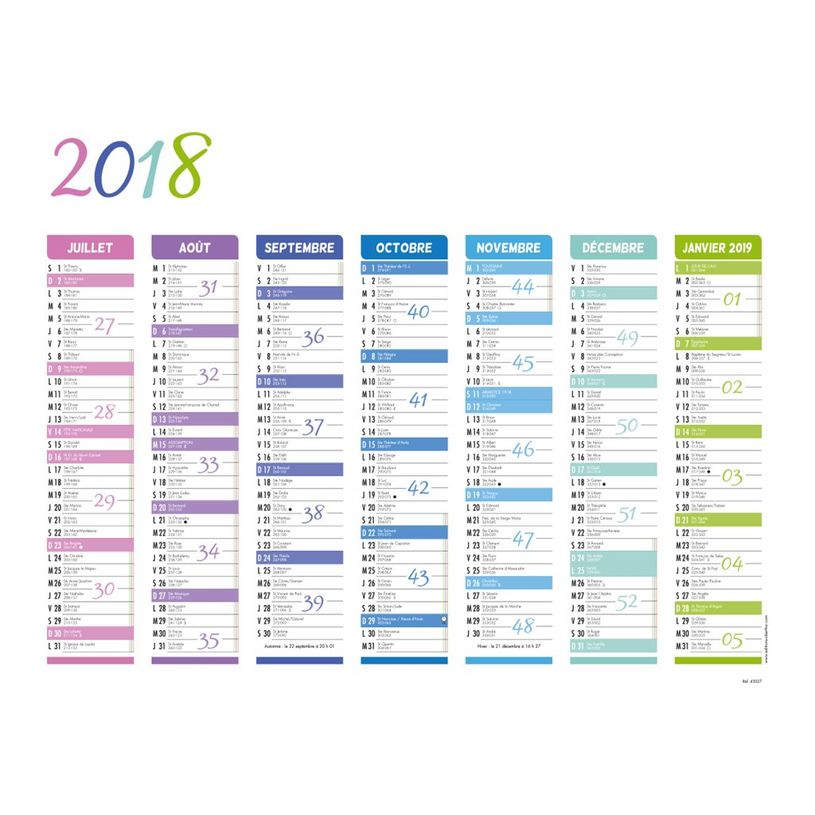 3664447233505-Calendrier Nuance - 7 mois par face - 320 x 420 mm - Oberthur-P_405204419_2-3