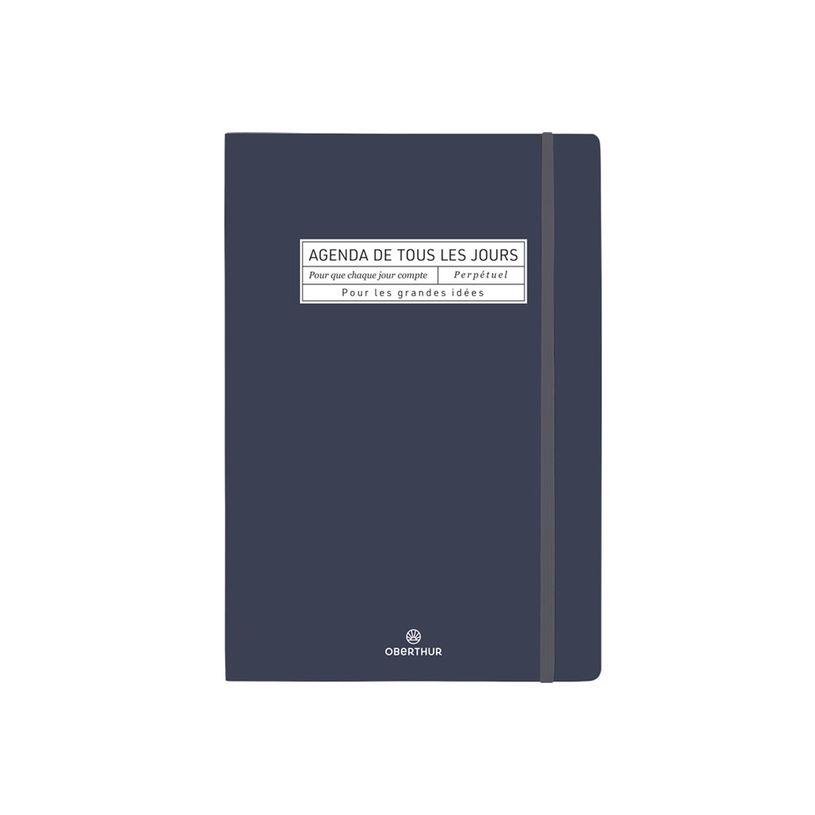 3664447177298-Semainier Perpétuel - pages de calendrier non datées - 15,1 x 21,5 cm - marine - Oberthu-P_405204427_1-2