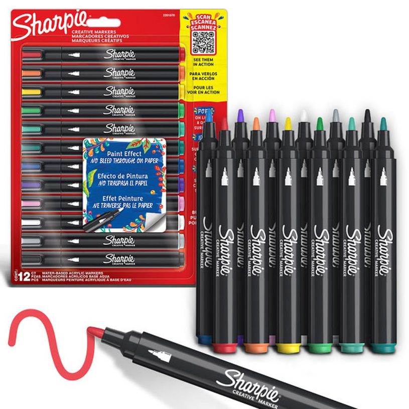 3026982010704-Sharpie - Pack de 12 marqueurs - pointe ogive - couleurs assorties--1