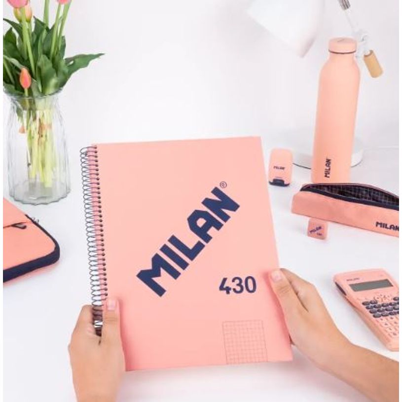 8411574108788-NOTEBOOK 1 A4  T/D 5 X 5 MM 120 H SINCE 1918 ROSA--1