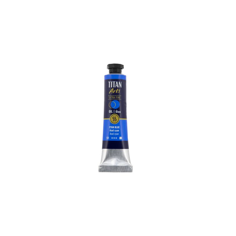 8712079487904-TITAN Arts Colores al óleo Extra Fino tubo 20 ml Azul cian N° 55 (190005506)--0