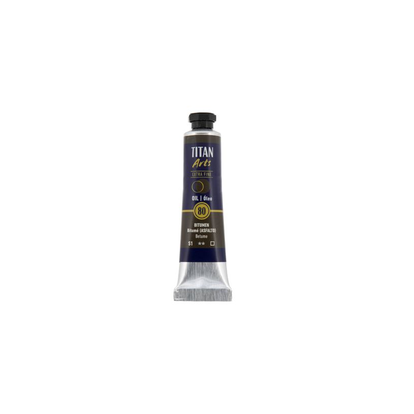 8712079488055-TITAN Arts Colores al óleo Extra Fino tubo 20 ml Bitumé (asfalto) N° 80 (190008006)--0