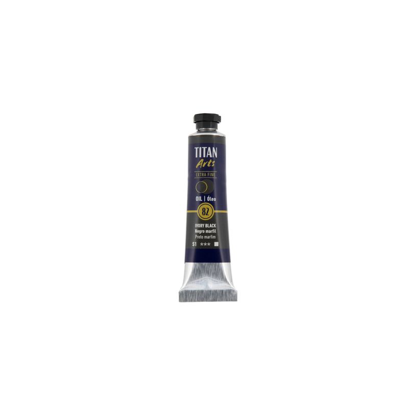 8712079488062-TITAN Arts Colores al óleo Extra Fino tubo 20 ml Negro marfil N° 82 (190008206)--0