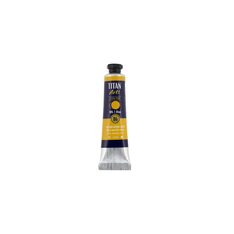 8712079488086-TITAN Arts Colores al óleo Extra Fino tubo 20 ml Ocre amarillo claro N° 86 (190008606)--0