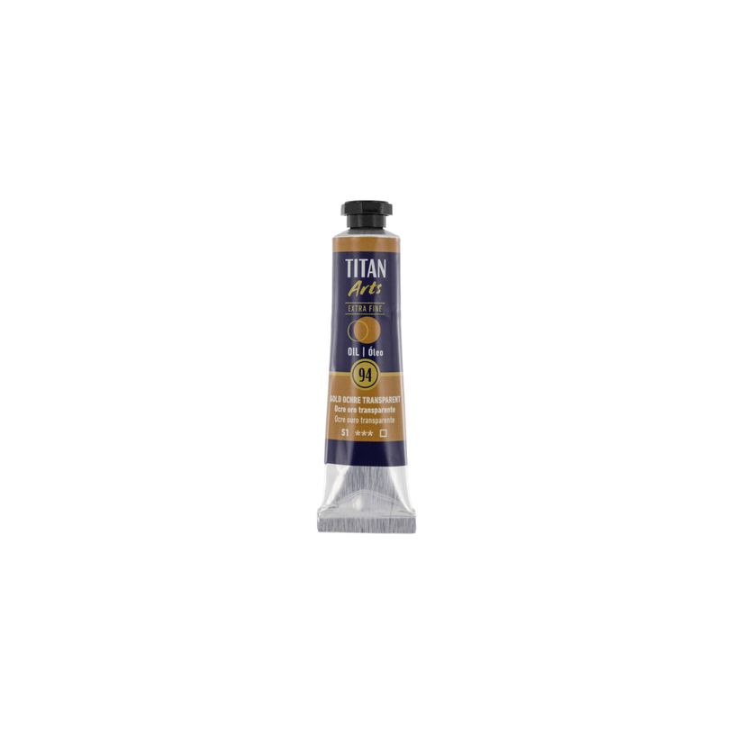 8712079488123-TITAN Arts Colores al óleo Extra Fino tubo 20 ml Ocre oro transparente N° 94 (190009406)--0
