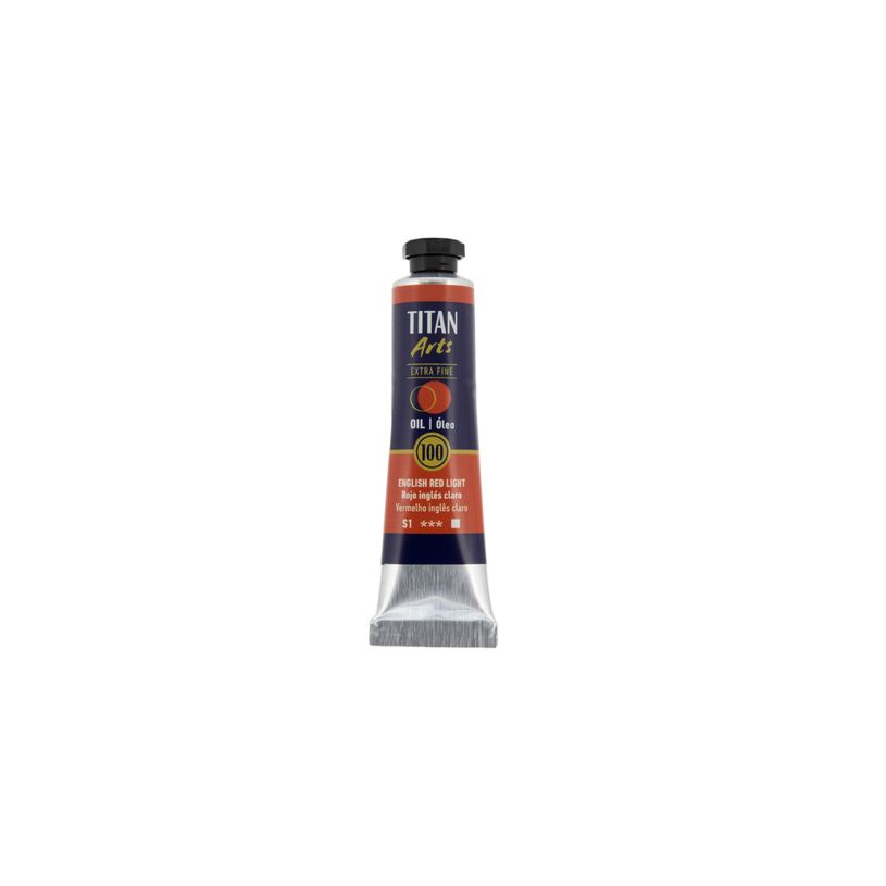 8712079488161-TITAN Arts Colores al óleo Extra Fino tubo 20 ml Rojo inglés claro N° 100 (190010006)--0