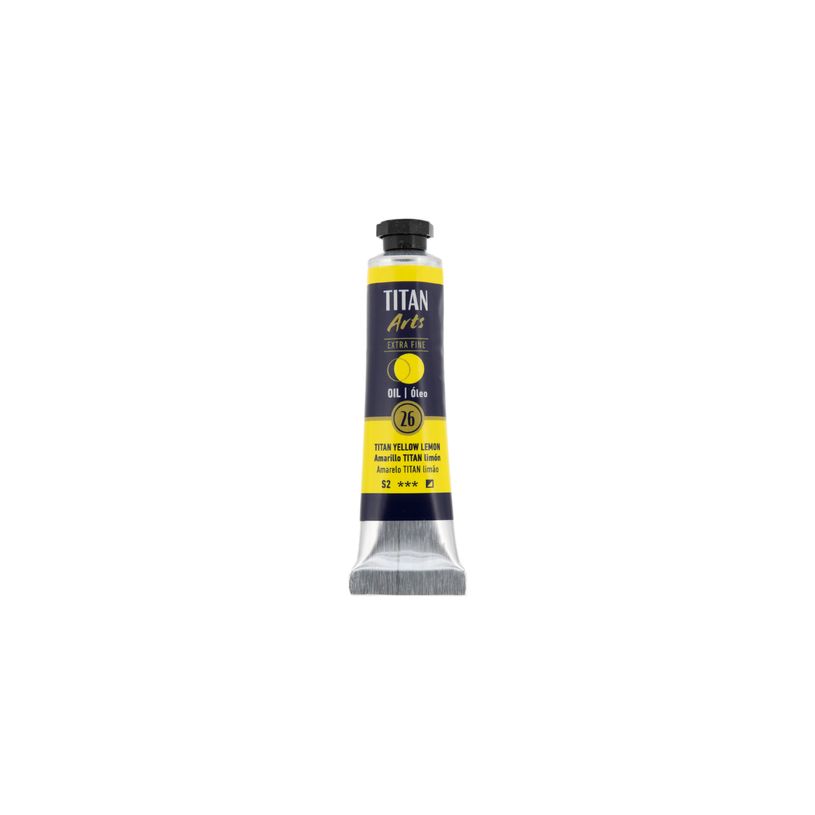 8712079487706-TITAN Arts Colores al óleo Extra Fino tubo 20 ml Amarillo limón N° 26 (190002606)--0