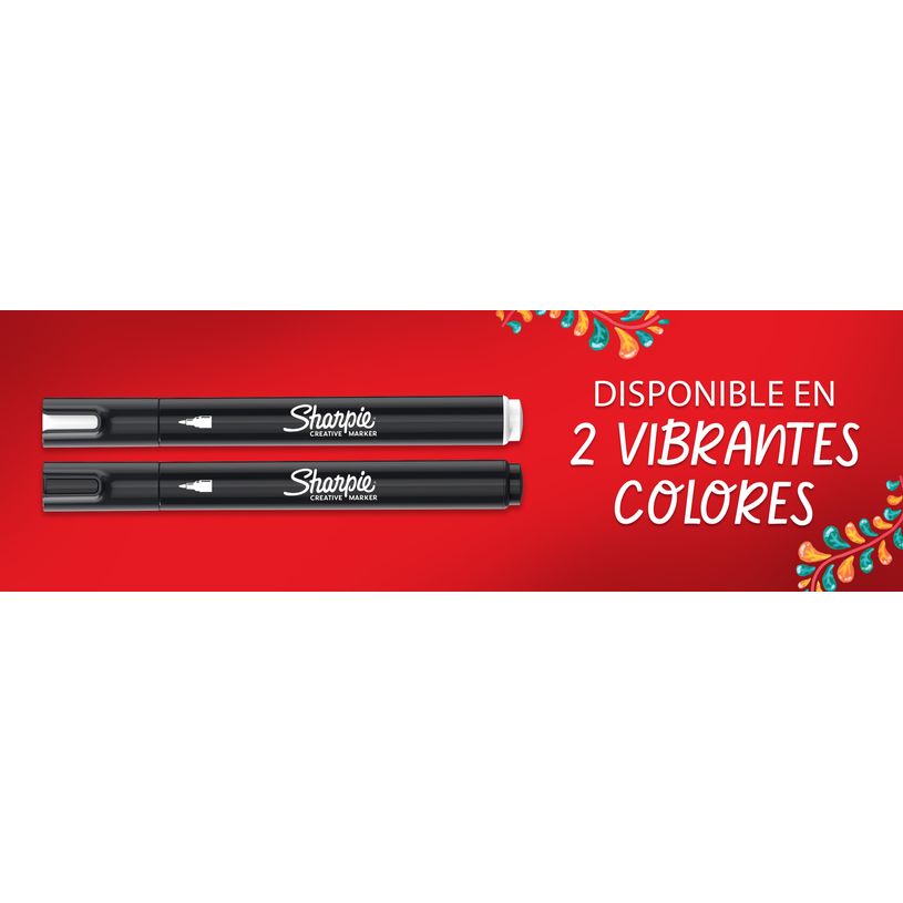 3026982011817-Sharpie Creative Marker - Stylos de peinture acrylique 2 unités - Noir et blanc-P_405216596_1-0