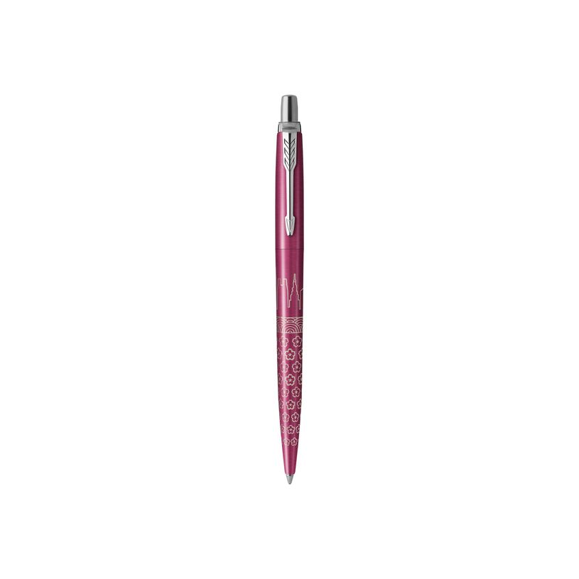 3026981981951-Parker Jotter - Stylo bille - Édition spéciale Tokyo - Rose Finition chrome - Encre Bleu-P_405216611_2-6