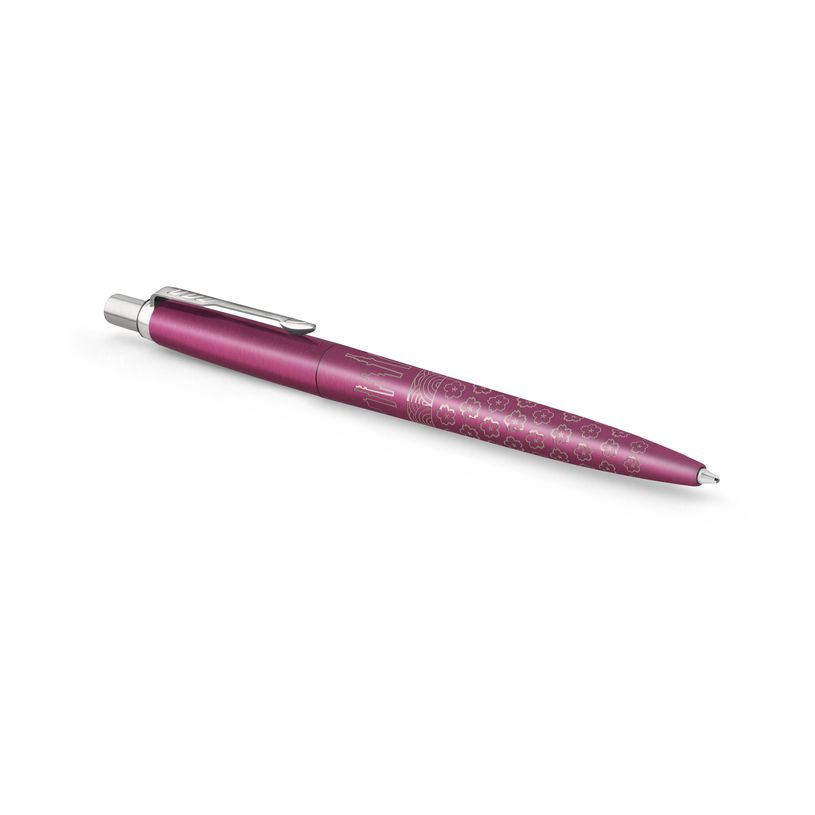 3026981981951-Parker Jotter - Stylo bille - Édition spéciale Tokyo - Rose Finition chrome - Encre Bleu-P_405216611_6-2