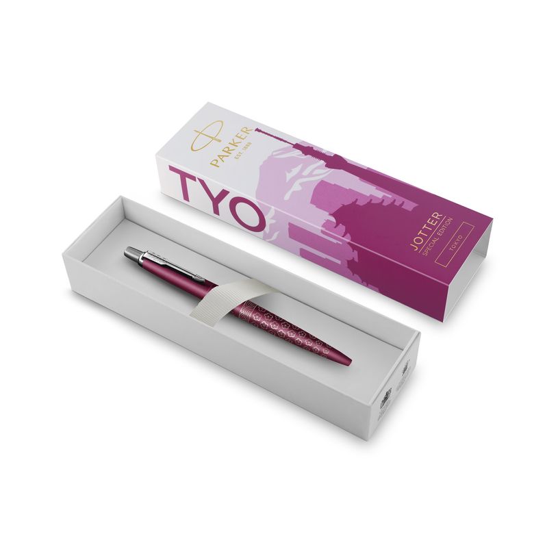 3026981981951-Parker Jotter - Stylo bille - Édition spéciale Tokyo - Rose Finition chrome - Encre Bleu-P_405216611_7-1