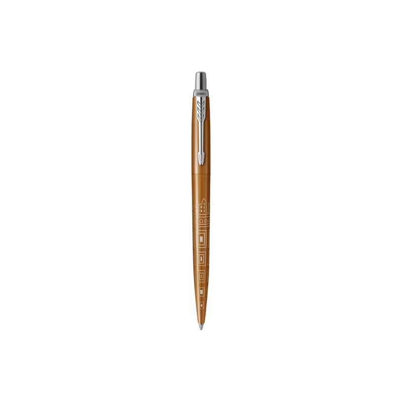 3026981981975-Parker Jotter - Stylo bille - Édition spéciale Rome - Bronze Finition chrome - Encre Ble-P_405216612_3-5